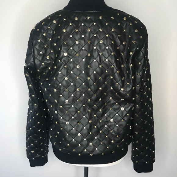 Studded REAL Leather Bomber - Picture 4 of 8